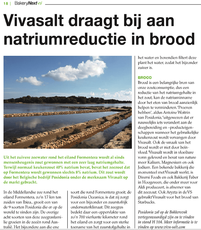 Vivasalt draagt bij aan natriumreductie in brood